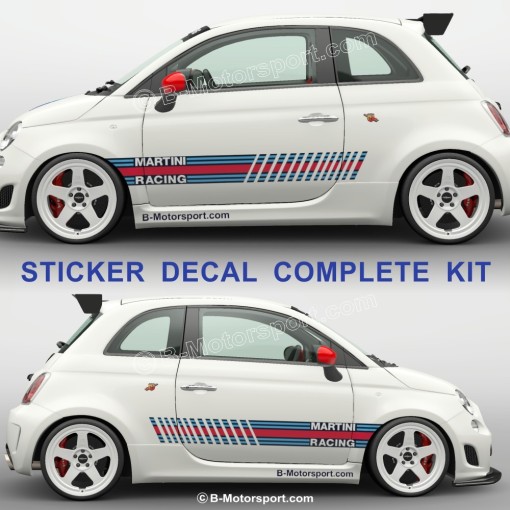 MARTINI NUMBER 1 -  Kit autocollant complet compatible toutes 500 ABARTH 595 695