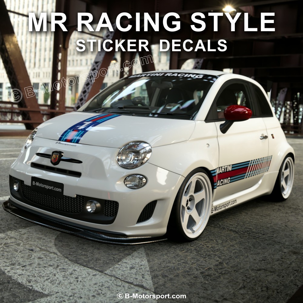 MARTINI NUMBER 1 -  Kit autocollant complet compatible toutes 500 ABARTH 595 695