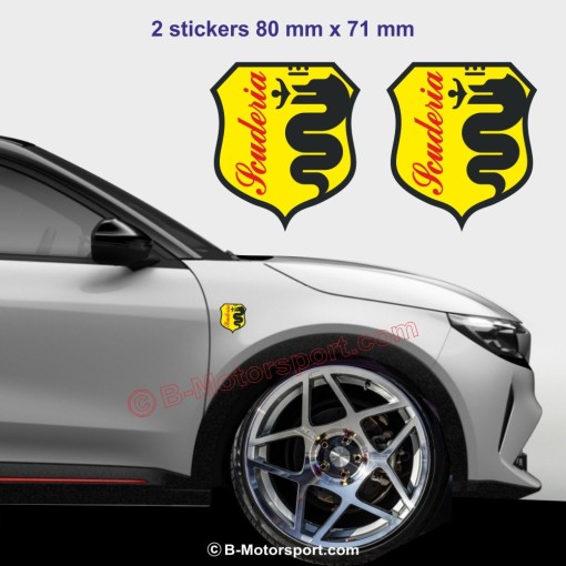 2 sticker Scuderia ALFA ROMEO jaune noir