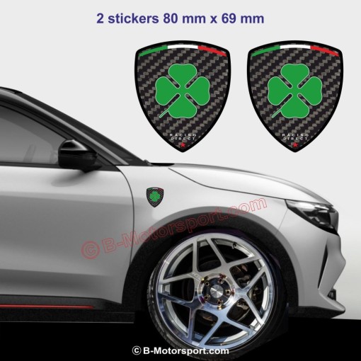 2 ALFA ROMEO Aufkleber Quadrifoglio verde