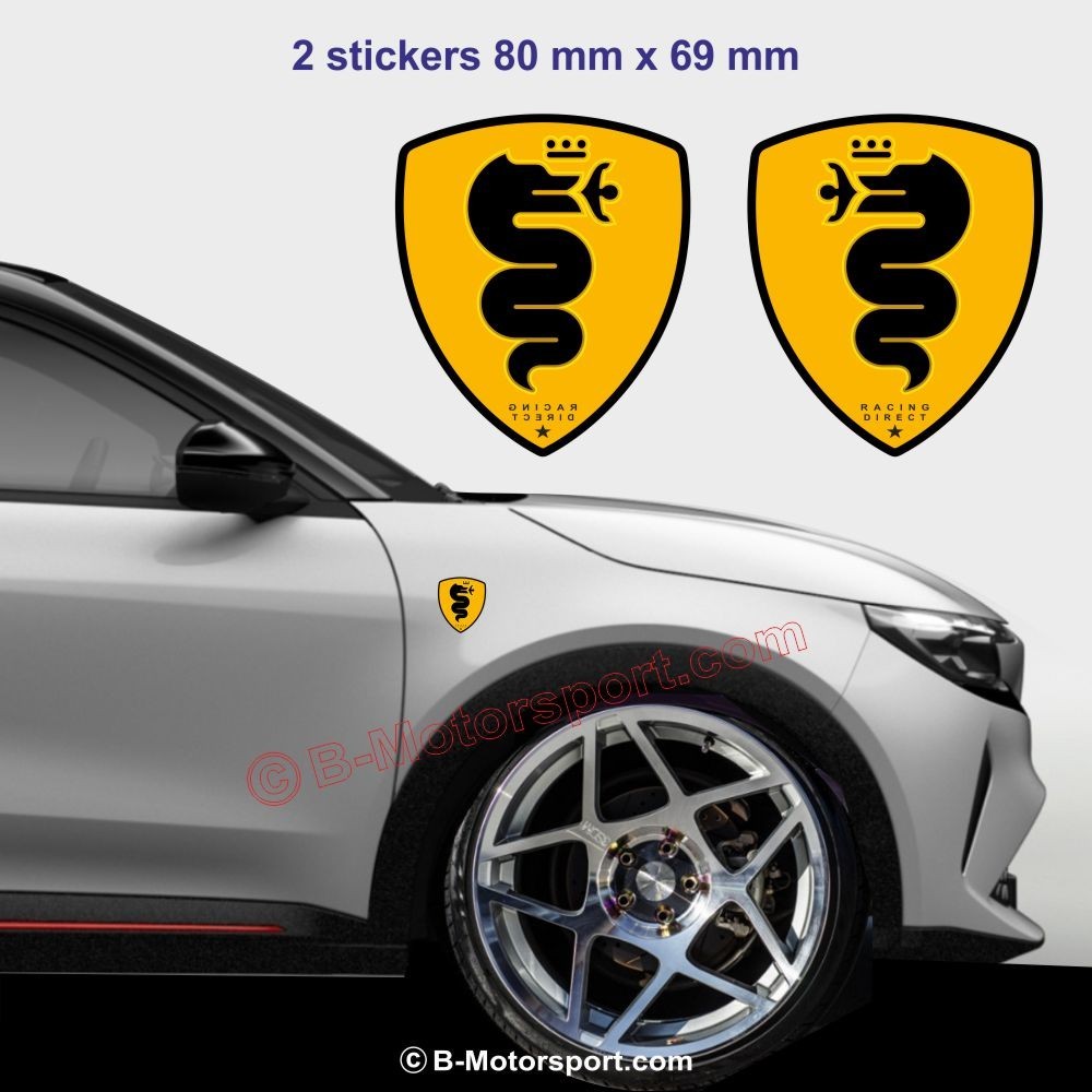 2 Dragon ALFA ROMEO yellow black sticker decal