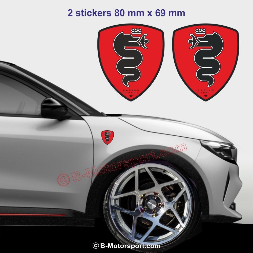 2 Drachen ALFA ROMEO Aufkleber Rot-Schwarz
