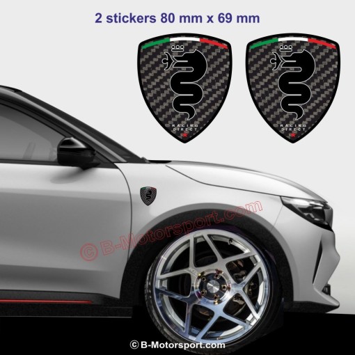 2 sticker Dragon ALFA ROMEO look carbone