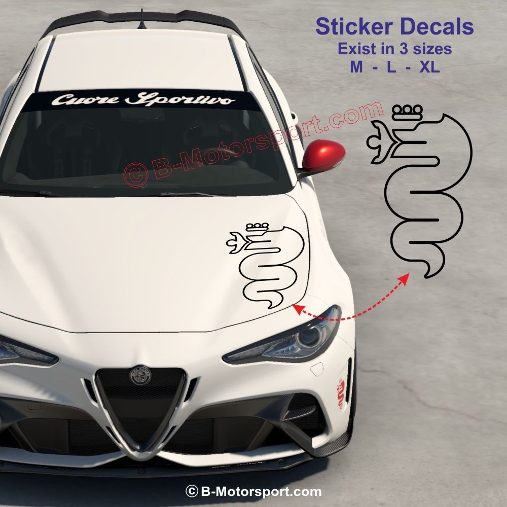DRAGON - Autocollant de capot moteur compatible toutes ALFA ROMEO