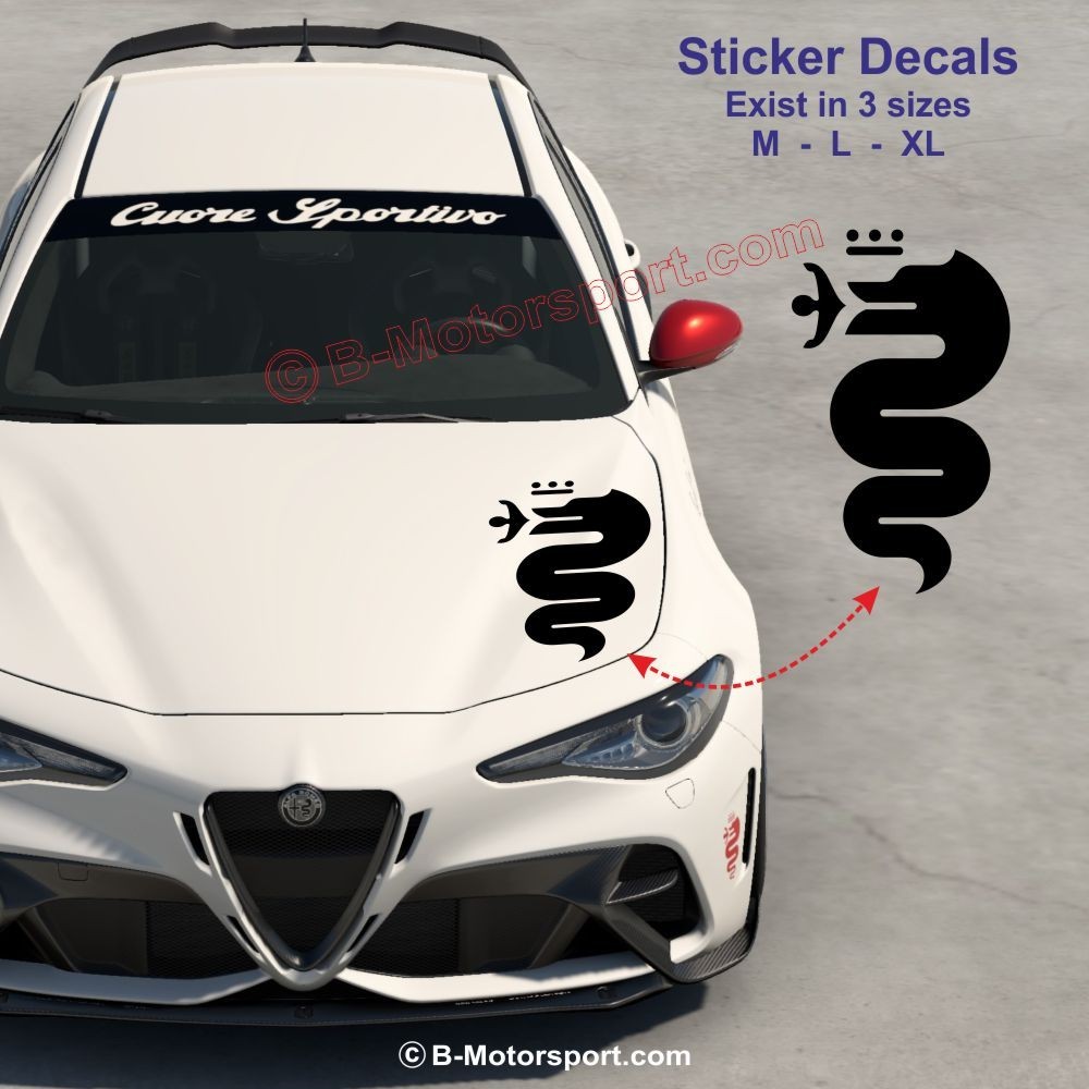 DRAGON – Hood sticker compatible with all ALFA ROMEO models