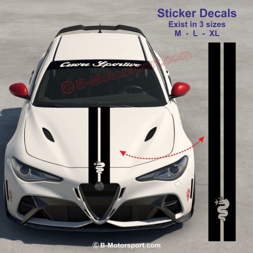 DRAGON stripe – Engine hood sticker compatible with all ALFA ROMEO models design 2