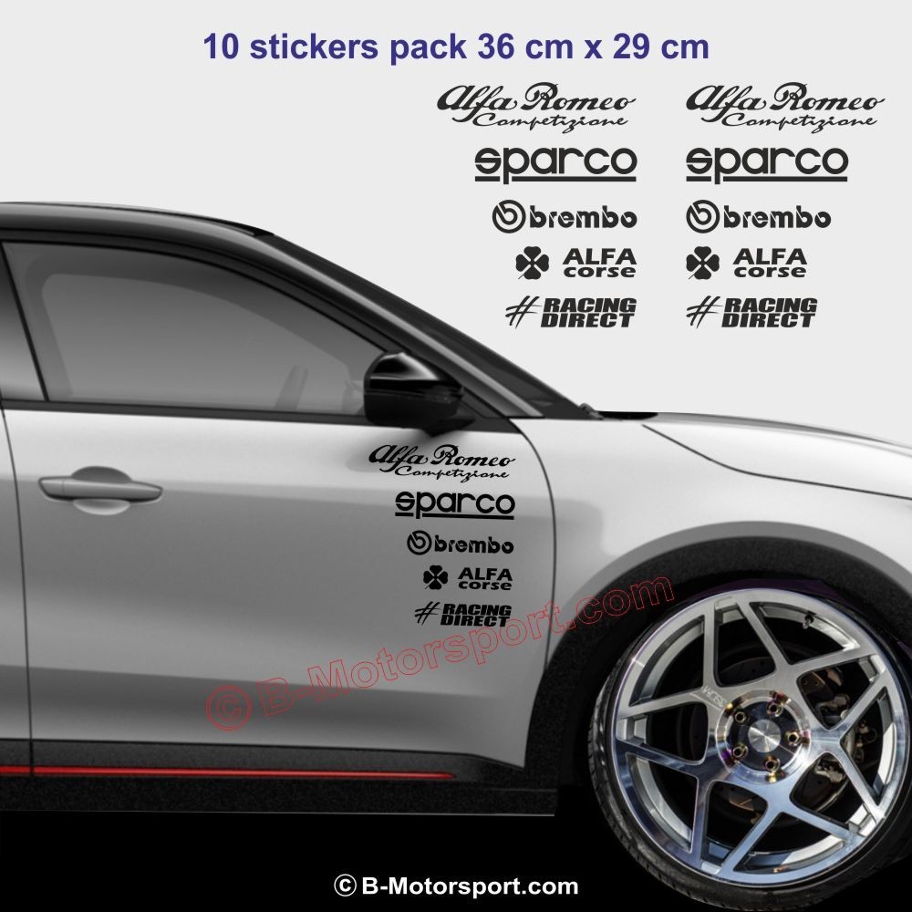 10er Pack Racing-Logo-Aufkleber für alle ALFA ROMEO