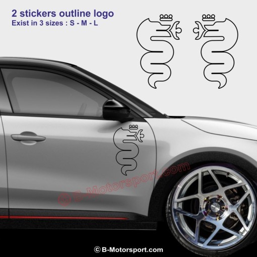 DRAGONE outline – Adesivi laterali compatibili con tutti i modelli ALFA ROMEO – Design 2