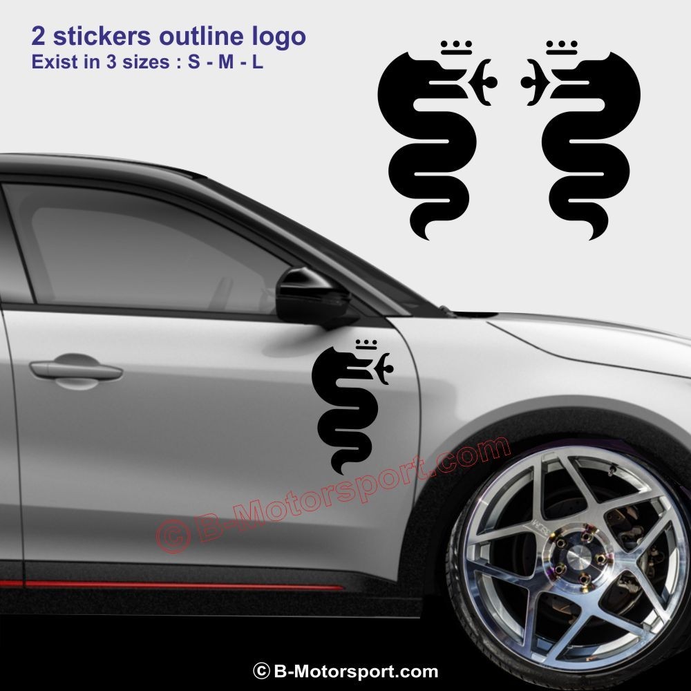 DRAGONE – Adesivi laterali compatibili con tutti i modelli ALFA ROMEO – Design 1