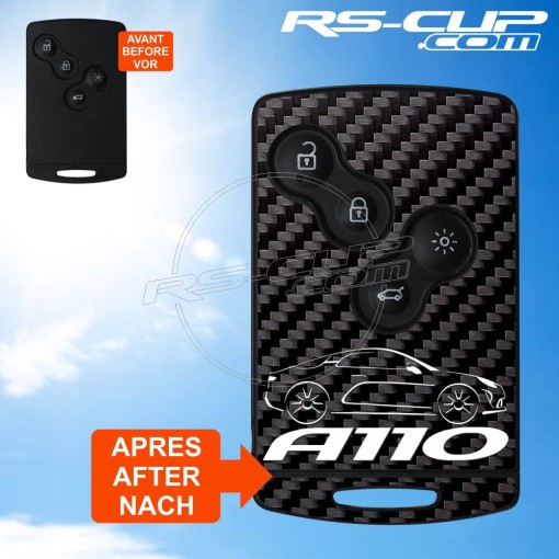 Aufkleber für 4 Tasten Schlüssel ALPINE A110 CARBON look A110S A110GT