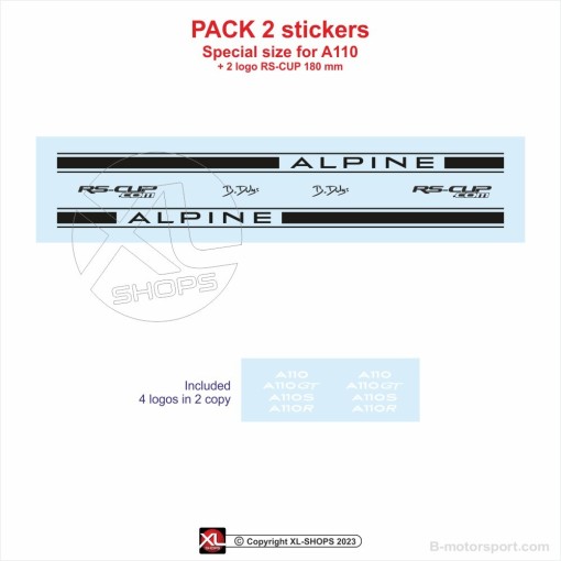Alpine A110 sticker Sport side skirt sticker decals