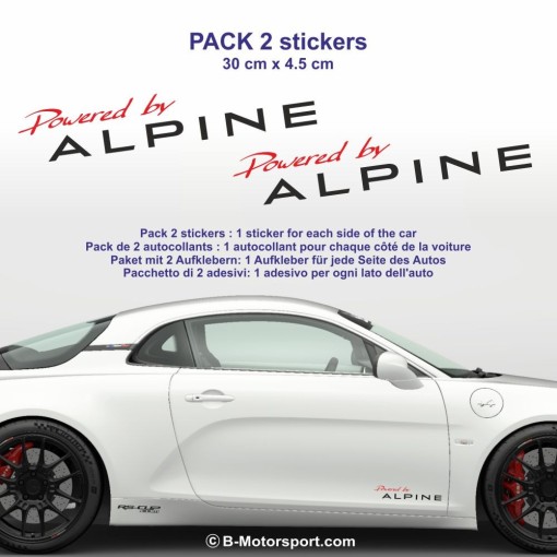 1 set di 2 adesivi Powered by ALPINE