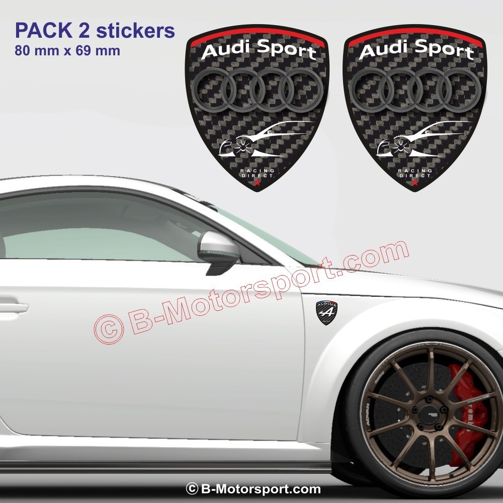 2 sticker logo AUDI SPORT look carbone
