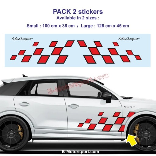 DAMIER RACING BICOLORE - Kit autocollant universel pour AUDI