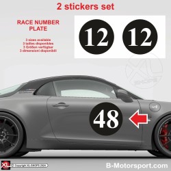 Customizable round race number plate sticker 2 copies