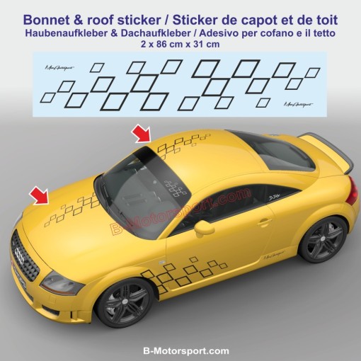 Chequered flag - Universal sticker kit for AUDI roof and engine hood
