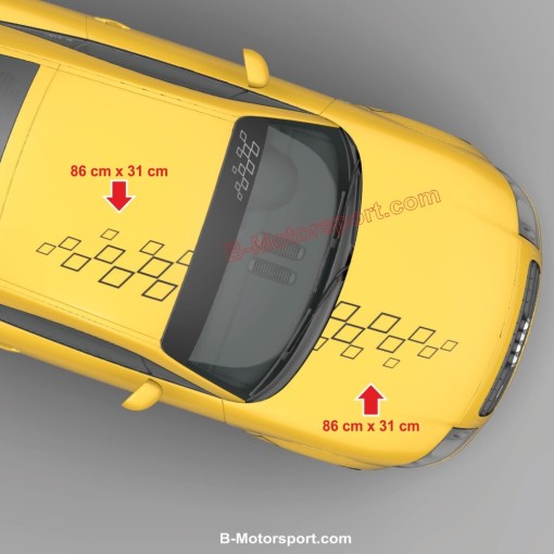 Bandiera a scacchi Racing - Kit adesivi universale per tetto e cofano motore AUDI