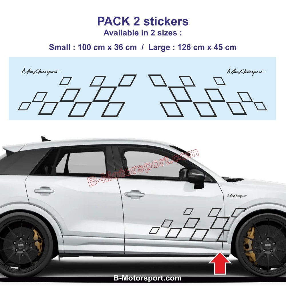 DAMIER RACING Kit autocollant universel pour AUDI