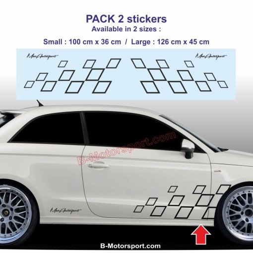 Chequered flag Sport side skirt sticker decals for AUDI