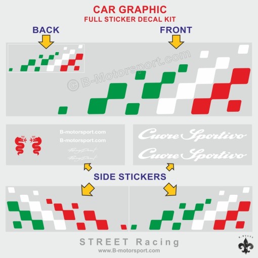 SCUDERIA VELOCE - Complete graphic kit for all ALFA ROMEO - Giulia Junior Stelvio Brear Mito Tonale