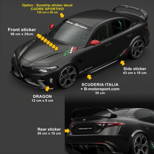SCUDERIA VELOCE - Kit grafico completo per tutti i modelli ALFA ROMEO - Giulia Junior Stelvio Brear Mito Tonale