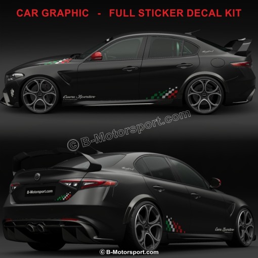 SCUDERIA VELOCE - Kit graphique complet pour tous modèles ALFA ROMEO - Giulia Junior Stelvio Brear Mito Tonale