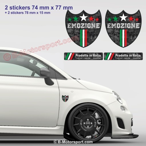 4 PRODOTTO IN ITALIA Aufkleber für FIAT ABARTH