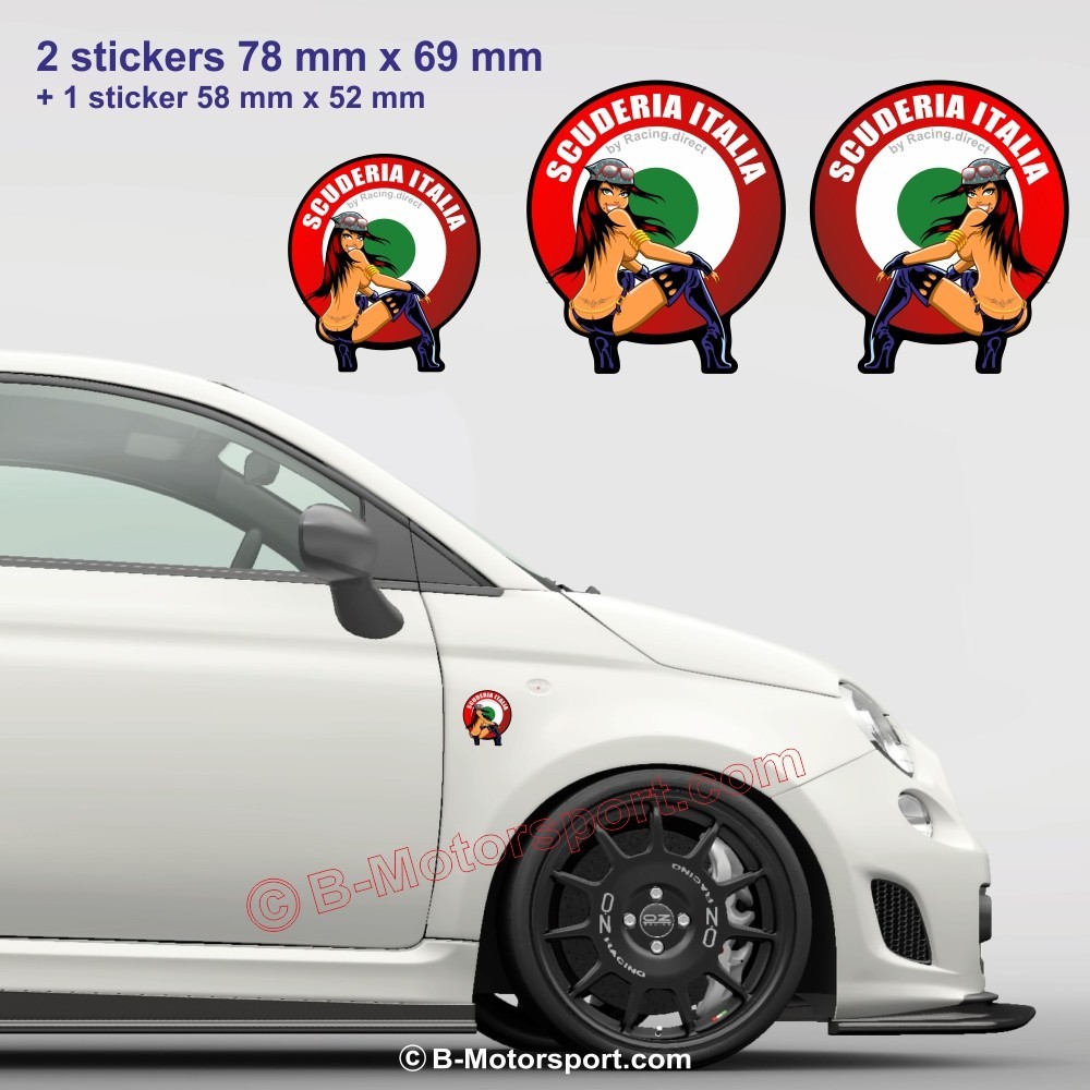 3 adesivi SCUDERIA ITALIA per FIAT ABARTH