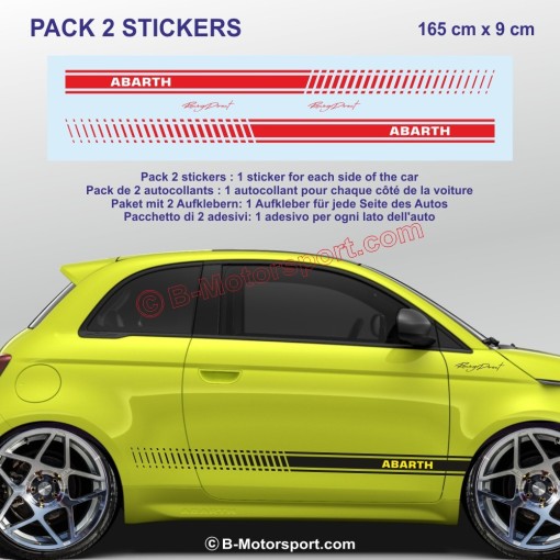 Adesivi bicolore ABARTH per FIAT 500 595 695 500c