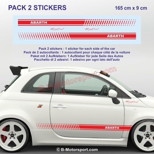 Adesivi bicolore ABARTH per FIAT 500 595 695 500c