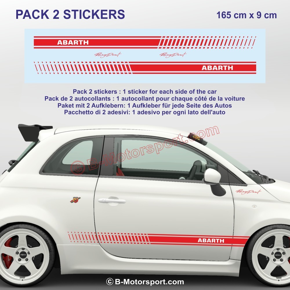 Adesivi bicolore ABARTH per FIAT 500 595 695 500c
