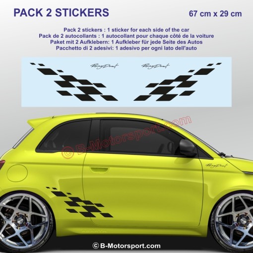 MOTORSPORT side skirt sticker decals for FIAT ABARTH 500 595 695 Panda 600 124 Punto