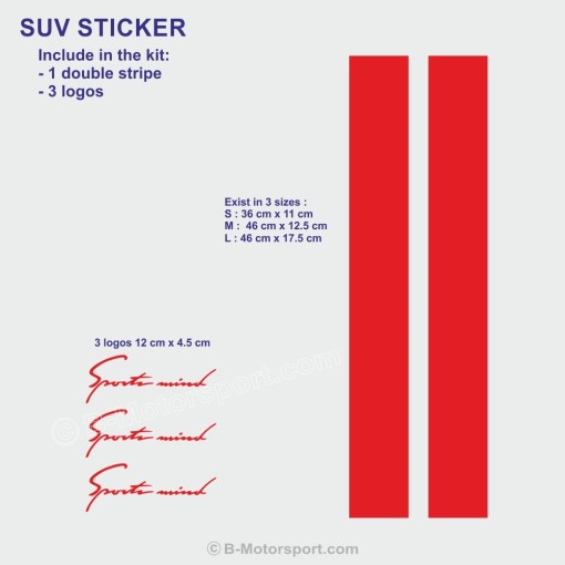SPORT MIND SPECIAL SUV - Double-stripe adhesive kit for front fender