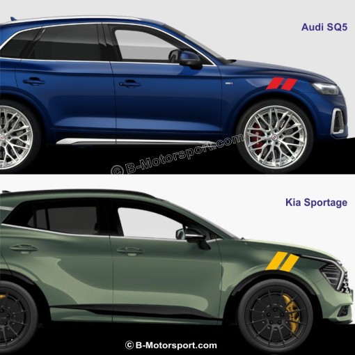 SPORT MIND SPECIAL SUV - Doppellinien-Aufklebersatz für den vorderen Kotflügel