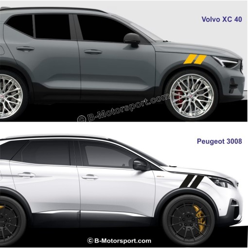 SPORT MIND SPECIAL SUV - Kit autocollant double bandes pour aile avant