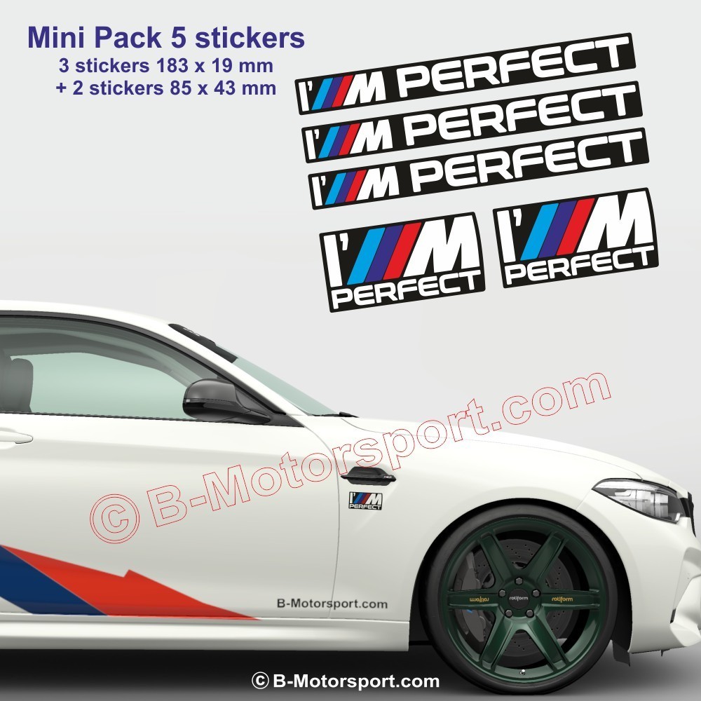 I'M Perfect – Set mit 5 Aufklebern für BMW-Liebhaber