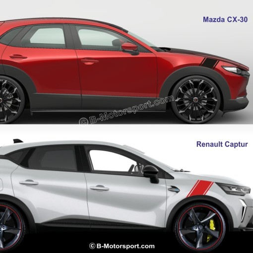 RACING STRIPE SPECIAL SUV - Dreifachstreifen-Aufklebersatz für den vorderen Kotflügel