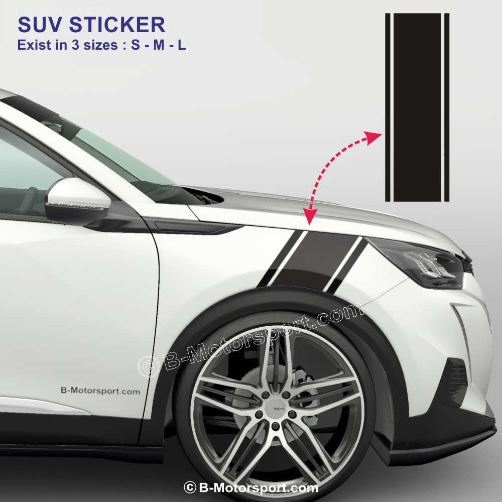 RACING STRIPE SPECIAL SUV - Kit adesivo a triplo striscia per parafango anteriore