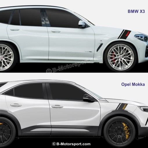 SPORT STRISCIA SPECIAL SUV - Kit adesivo a doppia striscia per parafango anteriore