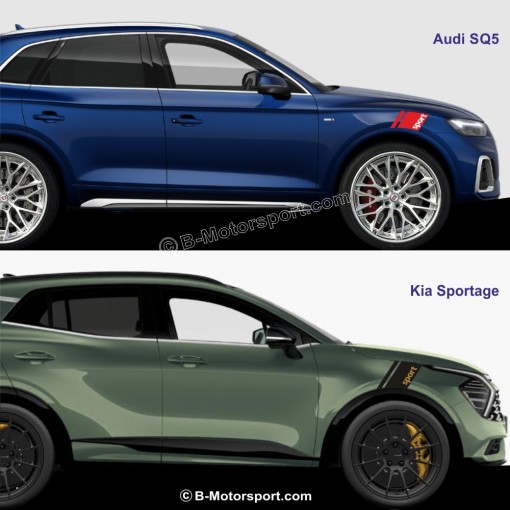 SPORT-STREIFEN SPECIAL SUV - Doppellinien-Aufklebersatz für den vorderen Kotflügel