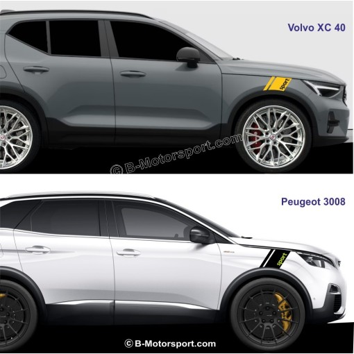 SPORT-STREIFEN SPECIAL SUV - Doppellinien-Aufklebersatz für den vorderen Kotflügel