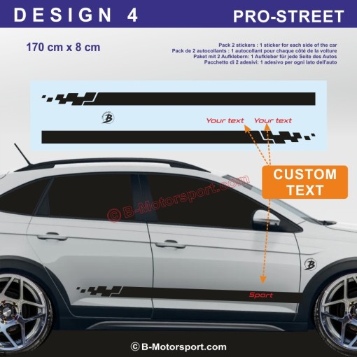 VW TAIGO – Sport Stripe Sticker Kit – 5 Side Skirt Designs
