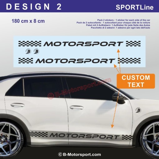 VW T-ROC – Sportliches Seitenstreifen-Aufkleber-Set – 5 Designs für Seitenschweller