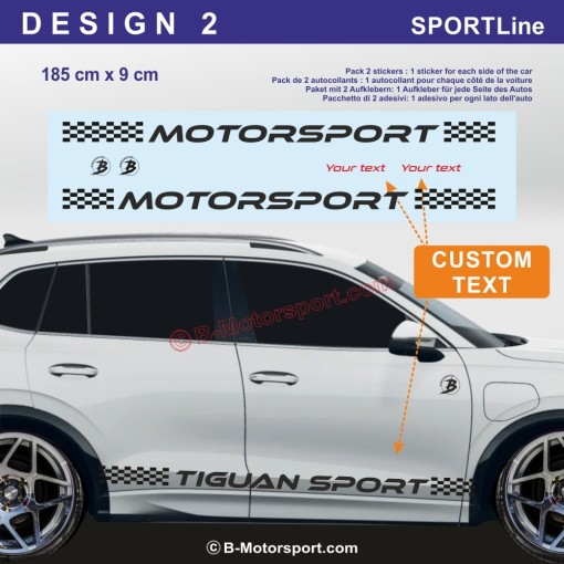 VW TIGUAN – Sport Stripe Sticker Kit – 5 Side Skirt Designs