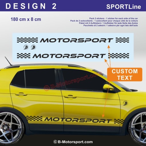 VW T-CROSS – Sport Stripe Sticker Kit – 5 Side Skirt Designs