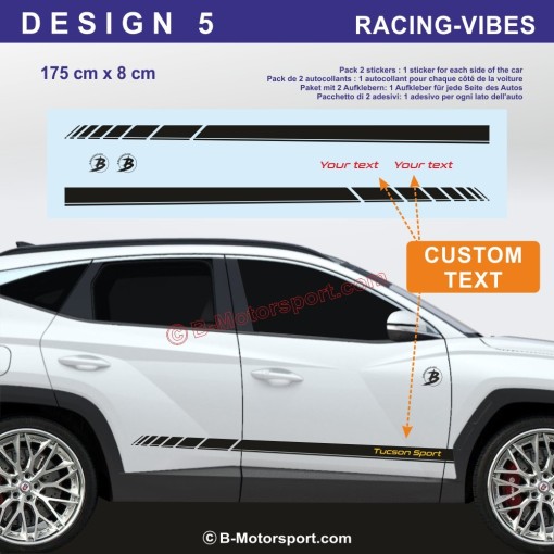 HYUNDAI TUCSON – Sport Stripe Sticker Kit – 5 Side Skirt Designs