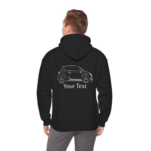 FIAT 500 ABARTH - Sweat à capuche avec texte personnalisable - Idée cadeau pour Noël et Anniversaire