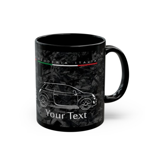 FIAT 500 ABARTH – Tasse mit personalisierbarem Text – Perfektes Geschenk zu Weihnachten & Geburtstag