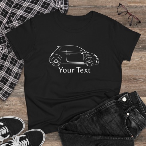 FIAT 500 ABARTH – T-shirt da donna con testo personalizzabile – Idea regalo perfetta per Natale e Compleanni