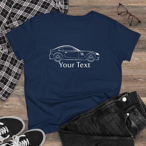 BMW Z4 e86 – Damen-T-Shirt mit personalisierbarem Text – Perfektes Geschenk zu Weihnachten & Geburtstag